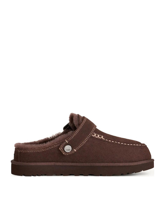 Goldenstar Wildleder Damen Hausschuhe Braune
