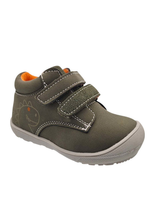 Ghete Anatomice Din Piele Pentru Copii Cu Închidere Hoop & Loop Kaki