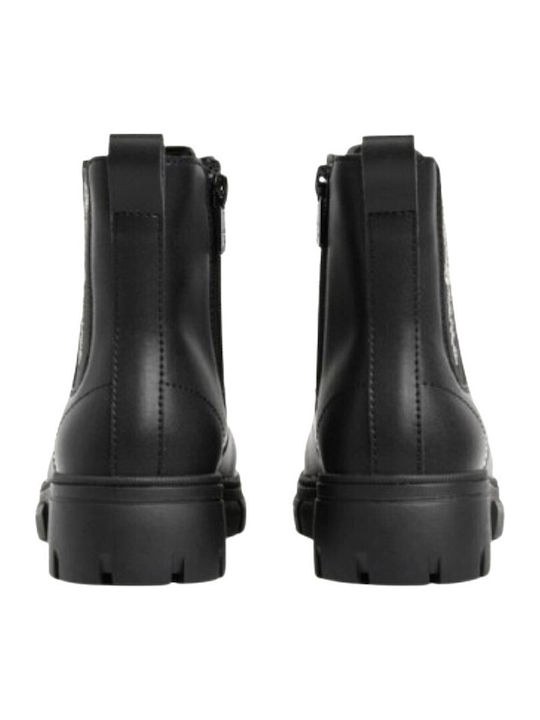 Pgs500012 Kinderstiefel mit Schnürsenkeln Schwarz