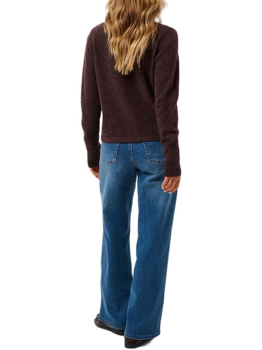 Damen Strickjacke mit Knöpfen Burgundisch