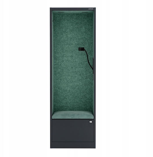 Cabină Acustică Jan Nowak Sally Mentalbox 600 Mm Corp Antracit Scaun Verde