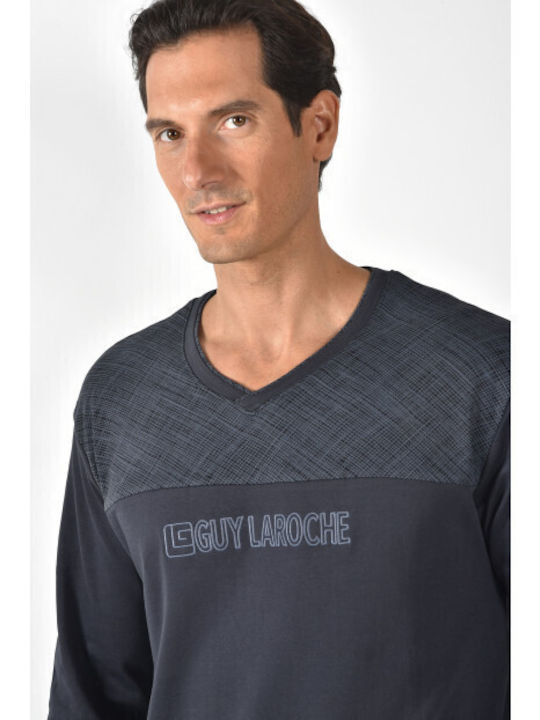 Guy Laroche Pijama de Iarnă în Carouri pentru Bărbați Neagră Guy Laroche Pijama de Iarnă în Carouri pentru Bărbați Neagră