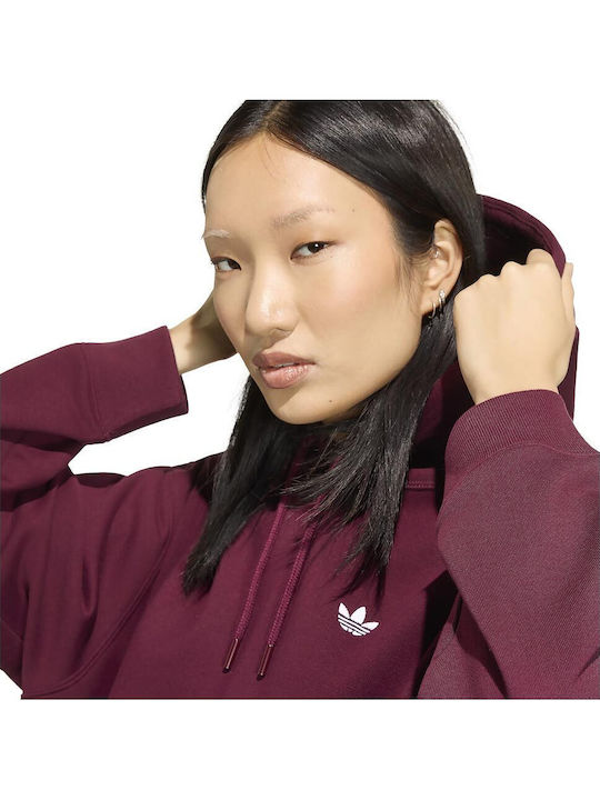 Essentials Oversized Long Women's Hooded Sweatshirt Burgundy