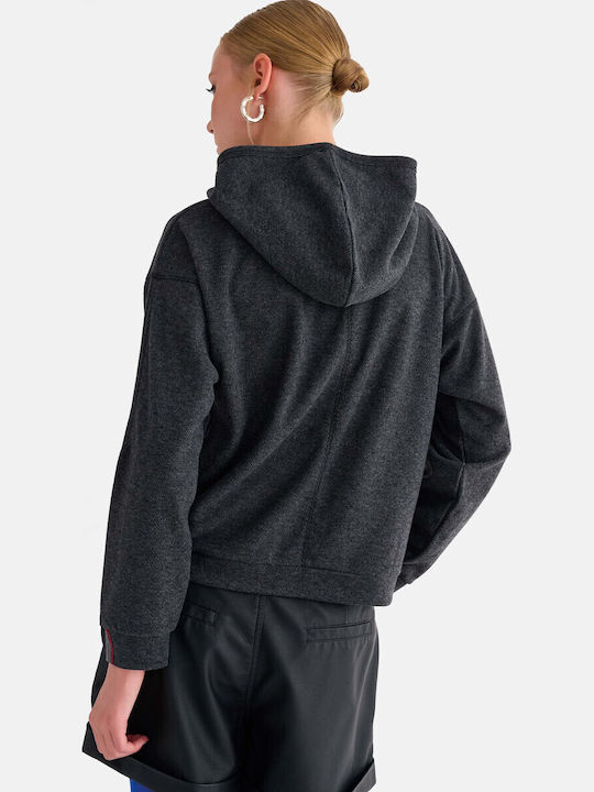 Attrattivo Damen Sweatshirt Mit Kapuze Grau