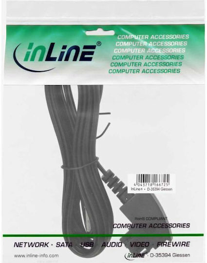 InLine Плосък телефонен кабел RJ11 6P4C 6m Черен (18506)