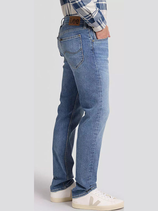 Men's Jeans Pants Elastic Regular Straight Fit Blue