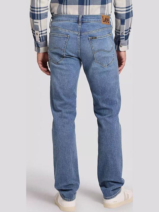 Men's Jeans Pants Elastic Regular Straight Fit Blue