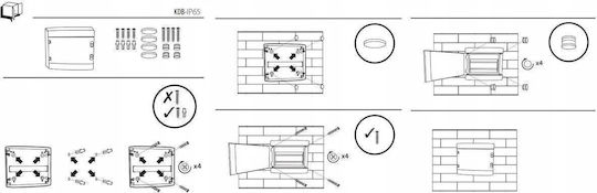 Kanlux Wall Mounted Waterproof Electrical Fuse Box 1 Row 8 Elements W215xH210xD100mm