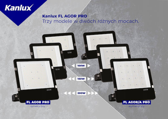 Kanlux Pro Wasserdichter LED Flutlichter 100W Natürliches Weiß 4000K IP65