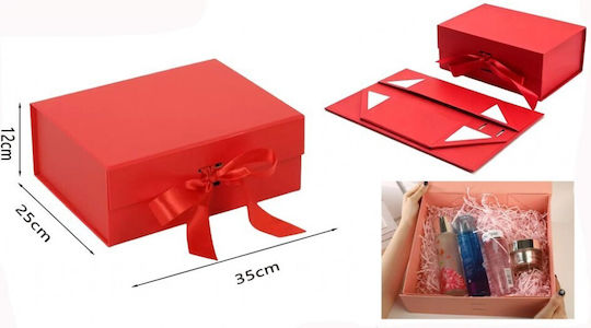 Galifas Cutie Din Hârtie Pentru Cadou Roșie 25x12x35cm