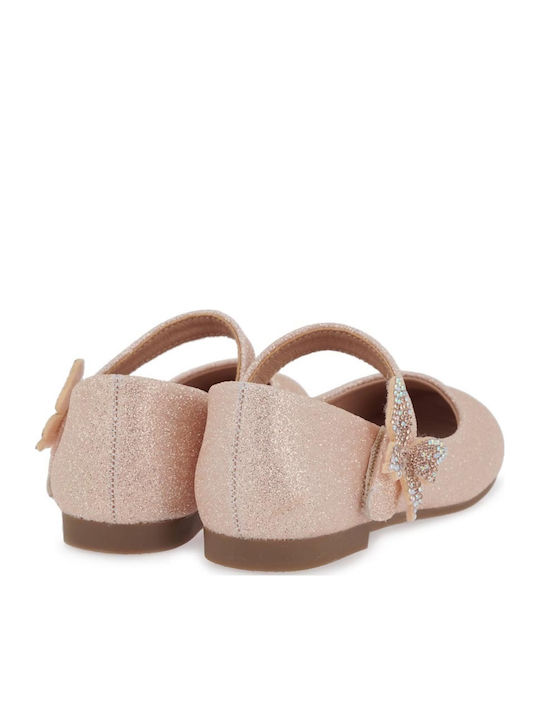 Kids Ballerinas with Hoop & Loop Closure Gold