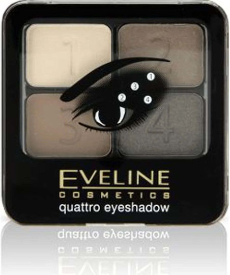 Eveline Quattro Palette mit Lidschatten in Gepresster Form 10 7.2gr