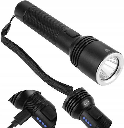 Libox Rechargeable LED Flashlight IP44 with Maximum Brightness 500lm