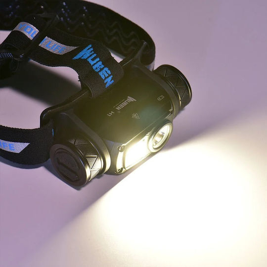 Wuben Rechargeable LED Head Flashlight IP68 with Maximum Brightness 1200lm
