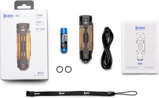 Wuben Rechargeable LED Flashlight with Maximum Brightness 1300lm