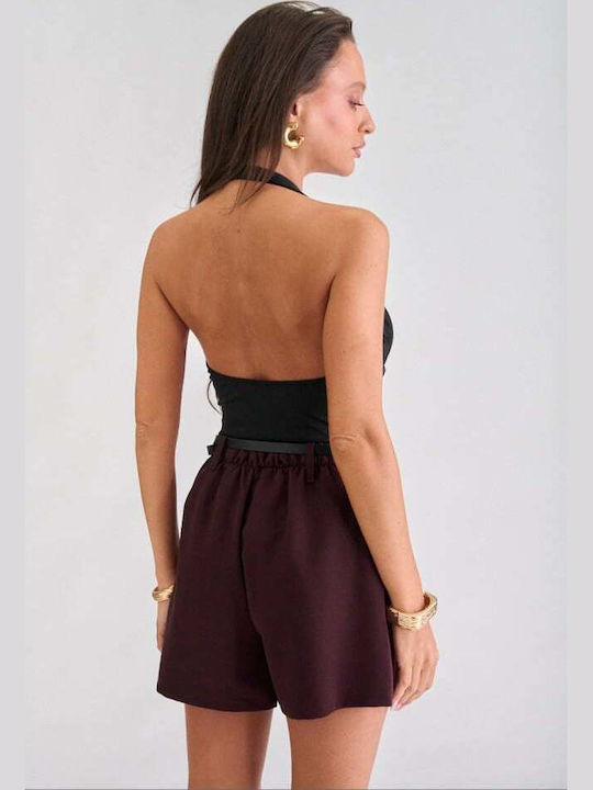 Backless Bodysuit Padded Black