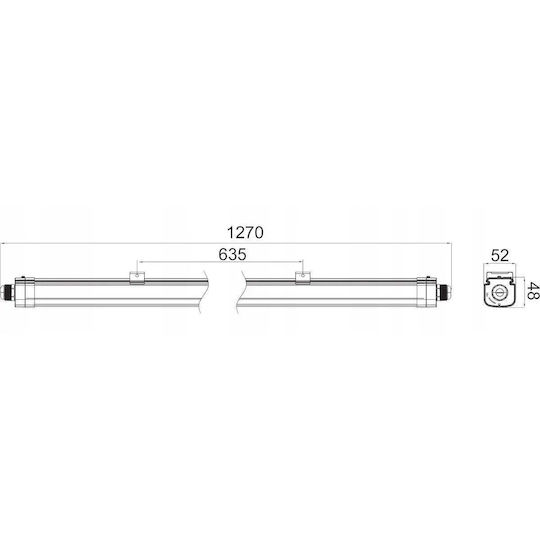 Gtv Outdoor Lighting Batten With Built-in LED 36W 127cm