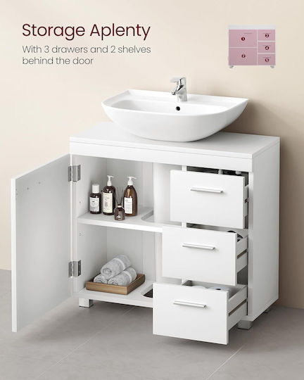 Songmics Ντουλάπι Μπάνιου 70x30x64cm Λευκό