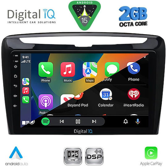 Digital IQ Auto-Audiosysteme für Lancia Ypsilon 2011 Bluetooth USB Eingebautes Wi-Fi GPS Apple CarPlay Android Auto mit 9 Zoll Touchscreen DIGITAL IQ RSF 4334 CPA