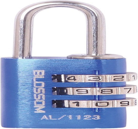 Blossom Aluminum Padlock Brass Combination 94mm Blue
