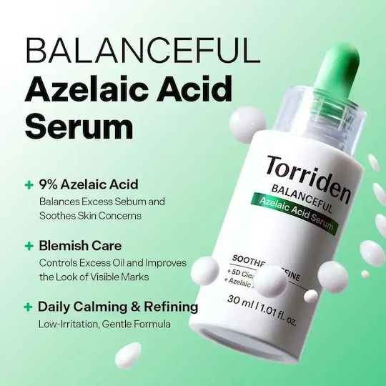 Torriden Balanceful Azelaic Acid 9% Soothing & Moisturizing Face Serum for Blemishes 30ml