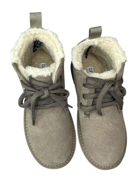 Nordic Leather Women's Ankle Boots with Fur Brown