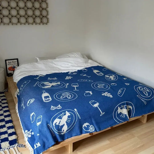 Klekks Klekks Decke Couch 140x200cm Blau