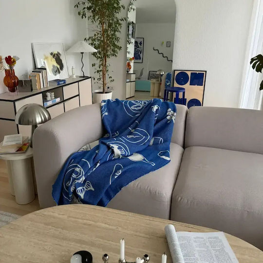 Klekks Klekks Decke Couch 140x200cm Blau