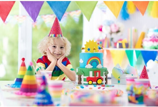Set 6 Pălării De Petrecere Flippy Pentru Copii Carton 20 X 13.5 Cm Model 3 La Mulți Ani Multicolor