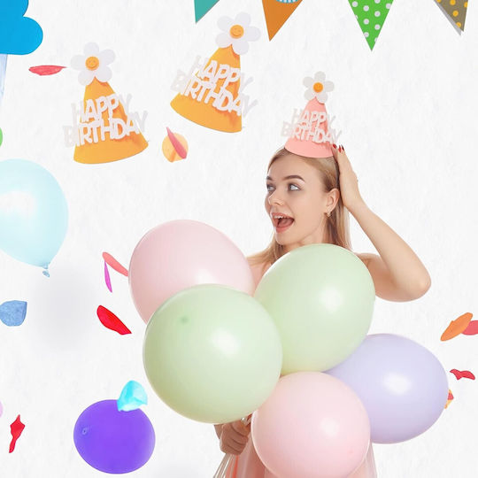 Set 3 Pălării De Petrecere Happy Birthday Flippy Temă De Ziua De Naștere Spumă Floare Multicoloră