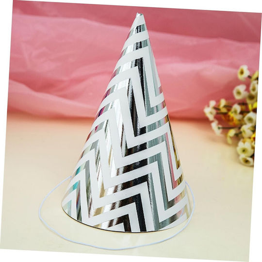 Set 6 Pălării De Petrecere Flippy Pentru Copii Carton 20 X 13.5 Cm Model 8 Valuri Argintii