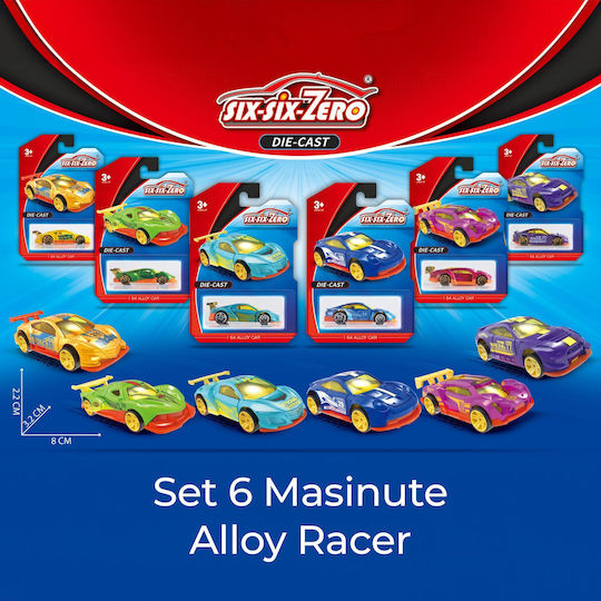 Set 6 Mașinuțe Sport Metalice Flippy Mașinuțe De Curse Din Aliaj Tip S55 1:64 Mașinuțe Pentru Copii Jucării Metalice 8 X 3.2 X 2.2 Cm Per Bucată Culori Asortate