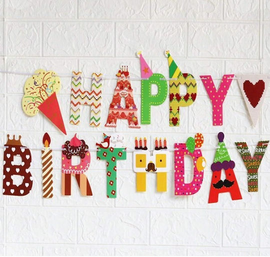Happy Birthday Banner 100x200 Cm Flippy Included Thread Roll Candy Theme Multicolor