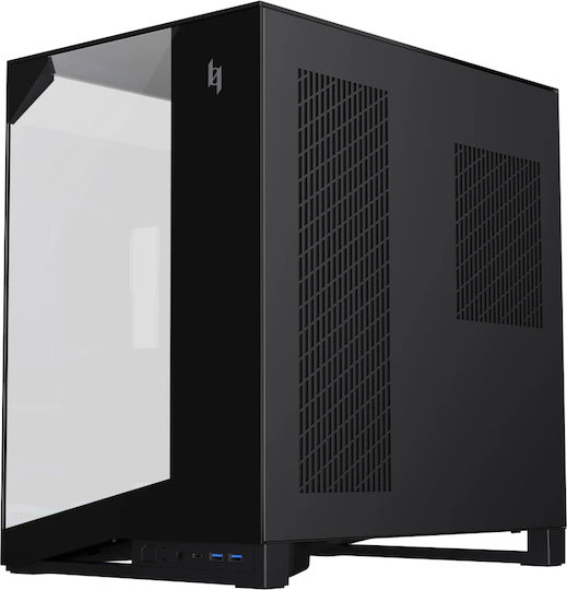 GameMax NEX C56 VC WH Gaming Midi-Turm Computergehäuse mit Seitenfenster Schwarz