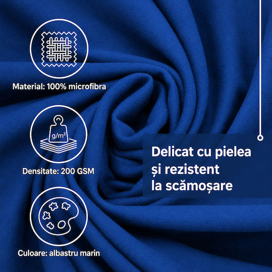 Prosop Din Microfibră Pentru Corp 200gr/m² Cu Husă Albastru 180x100cm