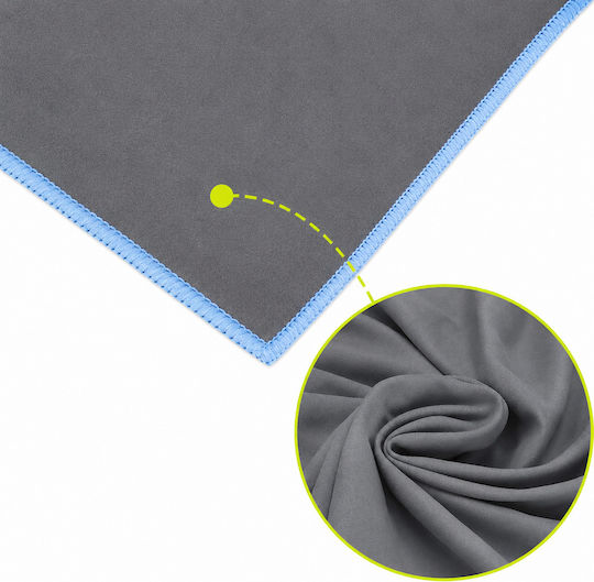 Prosop Din Microfibră Pentru Corp 200gr/m² Cu Husă Gri 180x100cm