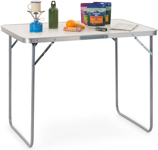 Masă Din Aluminiu Pentru Camping Pliabilă 90x60x70cm Alb