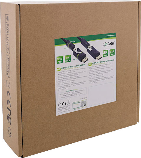 InLine Кабел DisplayPort мъжки - DisplayPort мъжки 50 m Черен