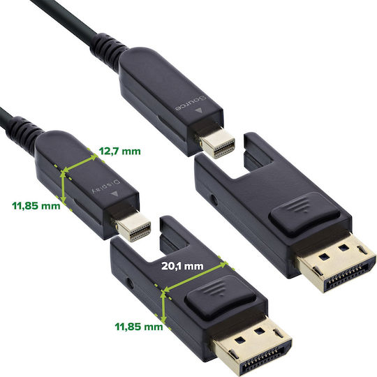 InLine Кабел DisplayPort мъжки - DisplayPort мъжки 25m Черен