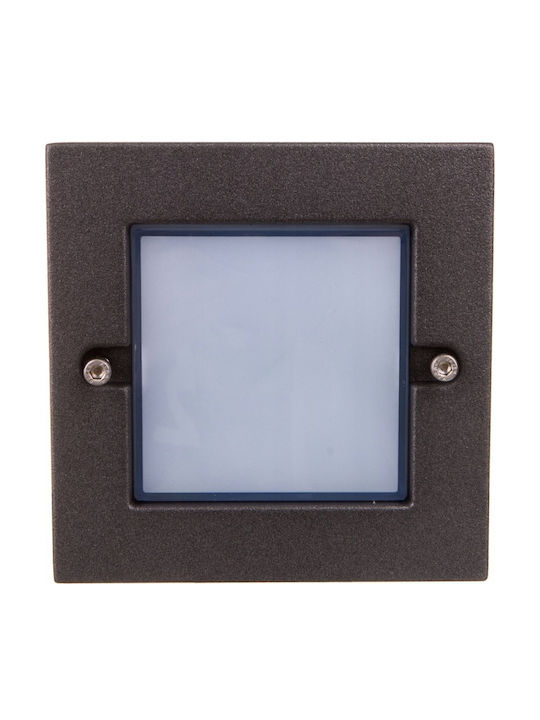 Quadratischer Einbau-Spot mit Eingebauter LED und Warmweißem Licht Schwarz