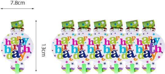 Set 6 Blowouts Happy Birthday Flippy Party Birthday Theme 13x7.8 Cm Multicolor