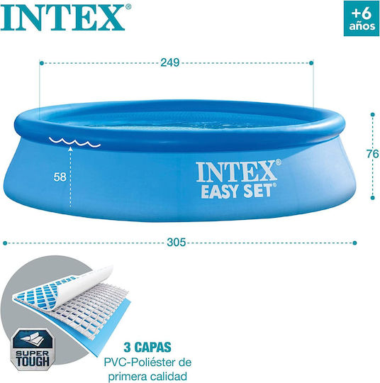 Round PVC Inflatable Blue Swimming Pool 3.9lt