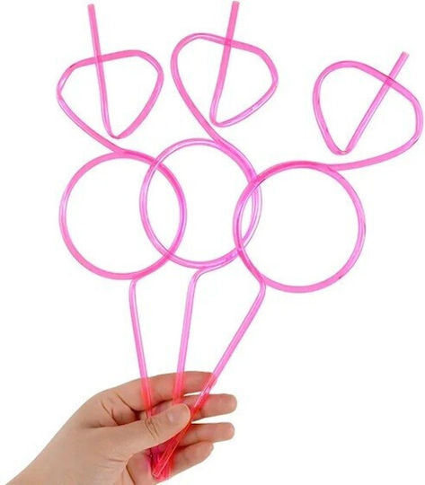 Plastic Straws Flippy Diamond Ring Design Wedding Theme Diameter 0.5 Cm Pink White