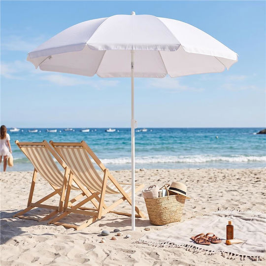Umbrelă Pliabilă Plajă Diametru 1.6m Cu Protecție UV Gri