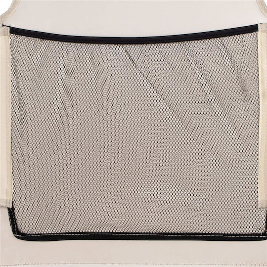 Șezlong De Plajă Bej Pliabil Din Plastic Cu Parasolar 150x61cm