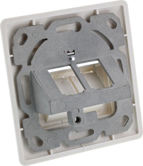 InLine Einzeln Netzwerksteckdose RJ45 mit Rahmen in Weißer Farbe