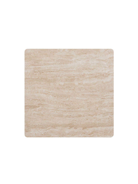 Woodwell Square Table Surface of Travertine Marble 80x80cm E108,3S