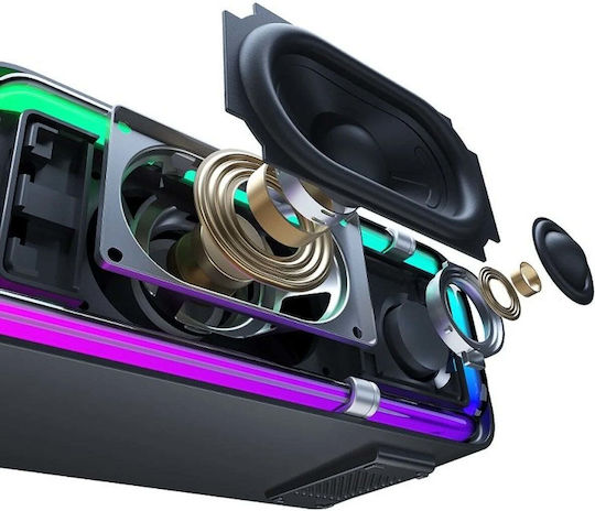 D-Base Computer Speakers 2.0 with RGB Lighting and Bluetooth Black