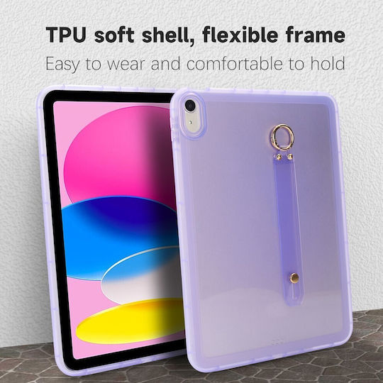 Silikon Hülle Armband Handgelenk Halbdurchsichtig Lila Apple iPad 10,9" (2022) / iPad 11" (2025)