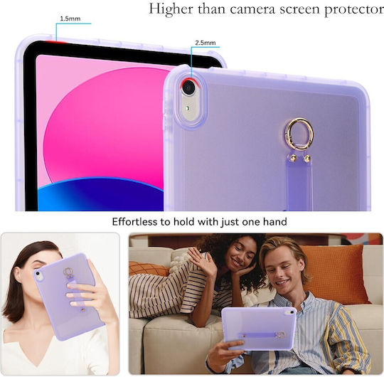 Silikon Hülle Armband Handgelenk Halbdurchsichtig Lila Apple iPad 10,9" (2022) / iPad 11" (2025)